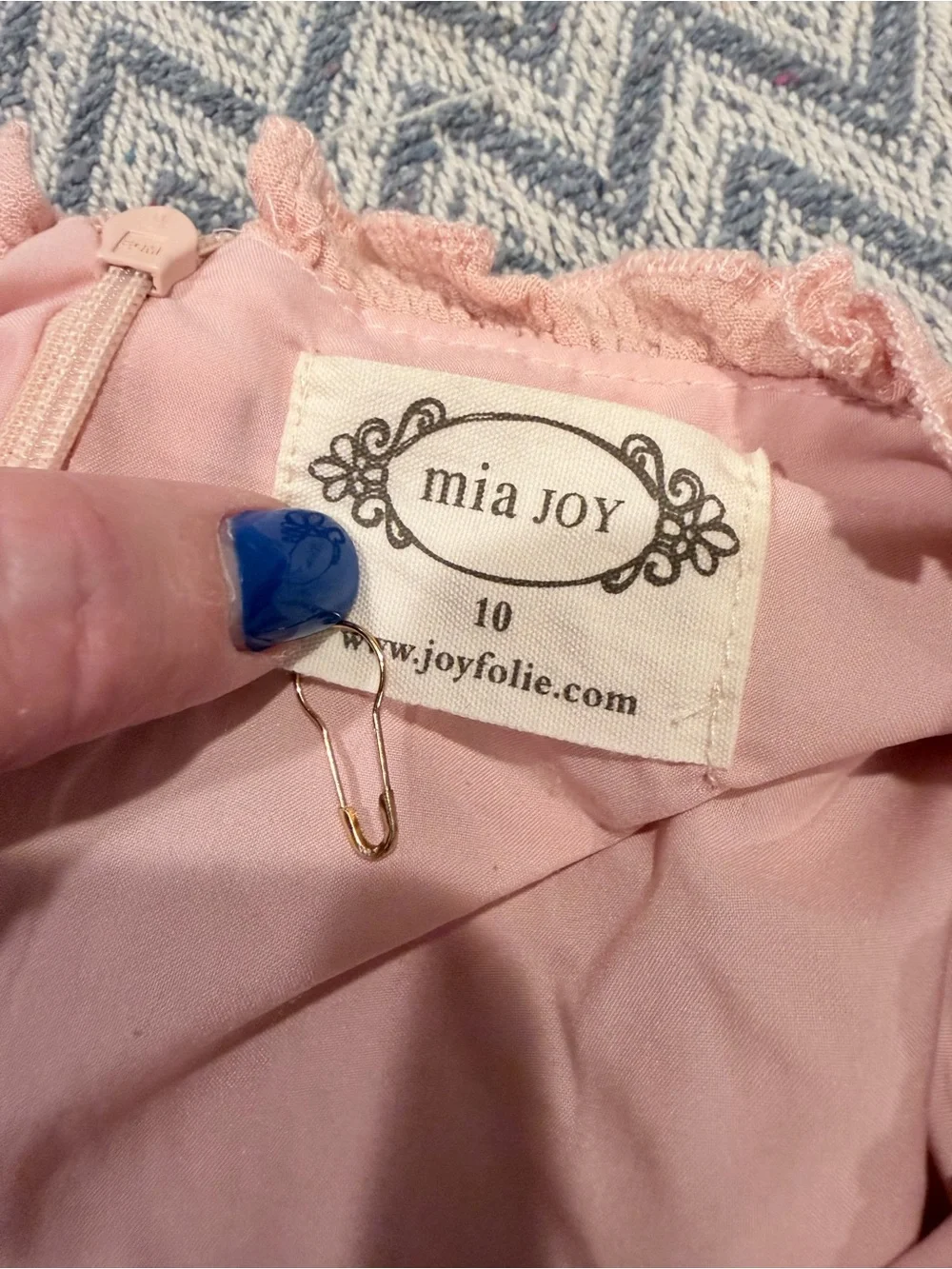Mia Joy Girls Pink Ruffle Sleeve Dress – Size 10